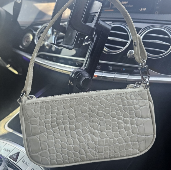 BY FAR Mini Rachel Croc-Embossed Leather Shoulder Bag - Picture 2 of 3